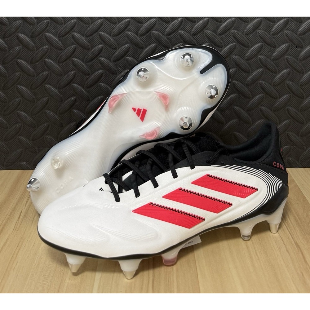 adidas Copa Pure III Elite SG Soccer Cleats White Red Black Mens Size 6 Womens 7